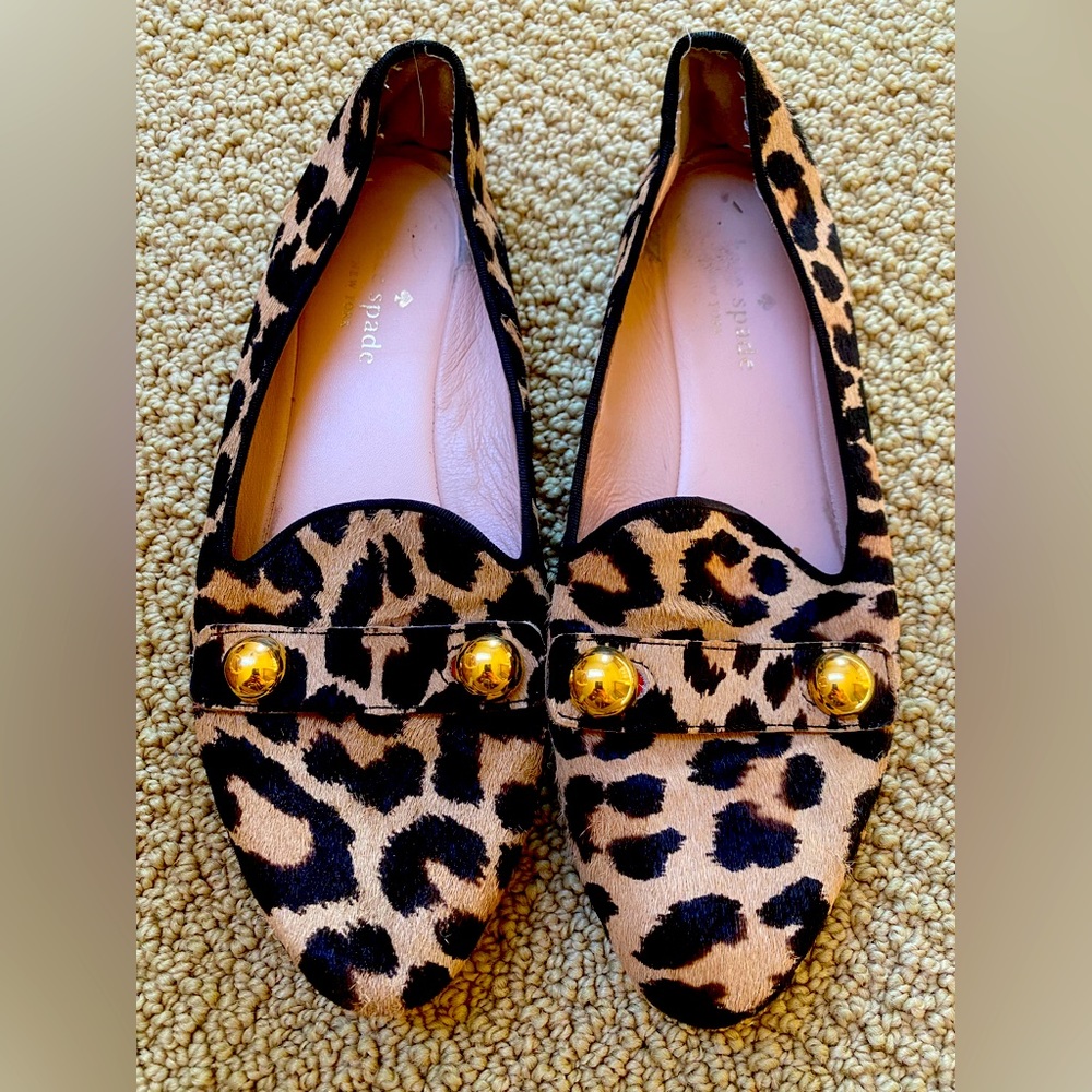 Leopard printed mohair flats